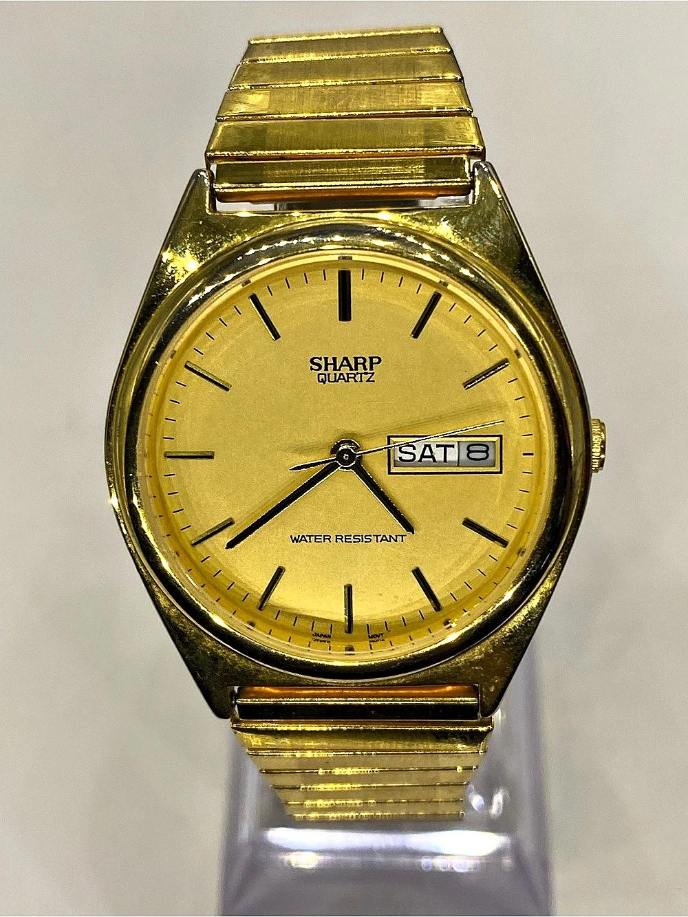 Men’s ^^^ Sharp *** Quartz Day-Date Watch Gold *^*